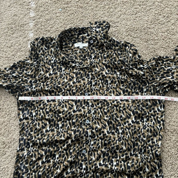 Equipment Leopard Print Button Down Lightweight Blouse - Picture 9 of 11